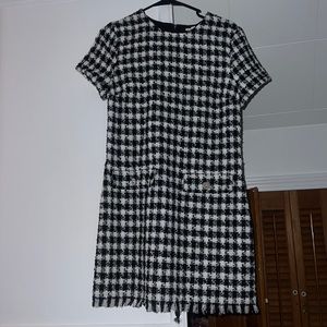 A black and white dress